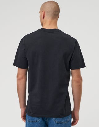 Drop Shoulder Relaxed Box Fit T Shirt in Black