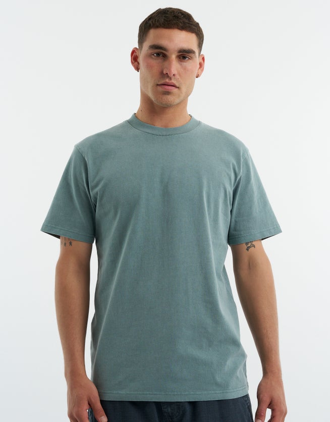 Plain Heavyweight T Shirt in Mineral Green | Hallensteins US