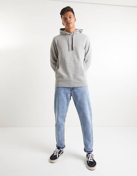 Dunnes Stores  Grey-marl Regular Fit Overhead Hoodie