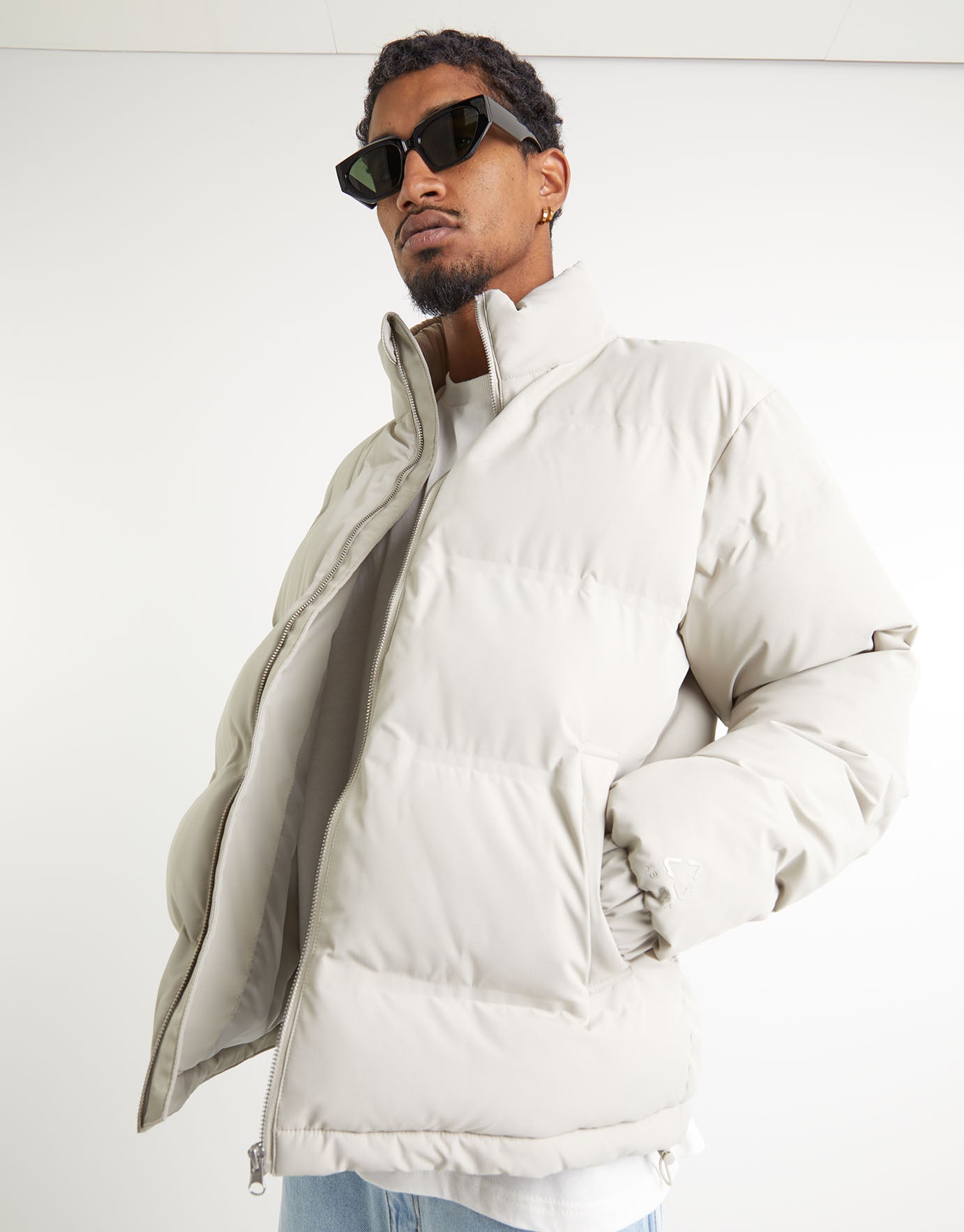 white puffer jacket asos