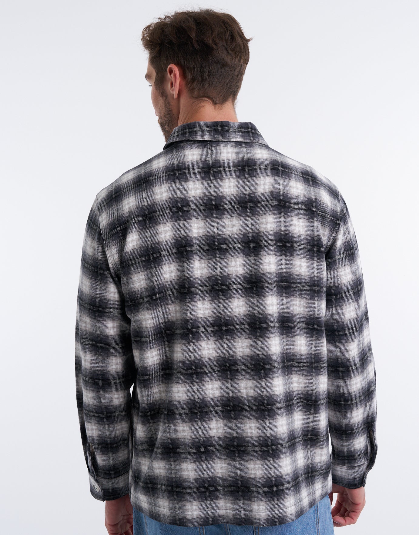 Check Zip Long Sleeve Shirt