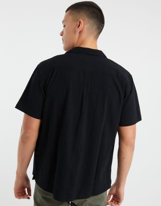 Linen Crinkle Shirt - Black