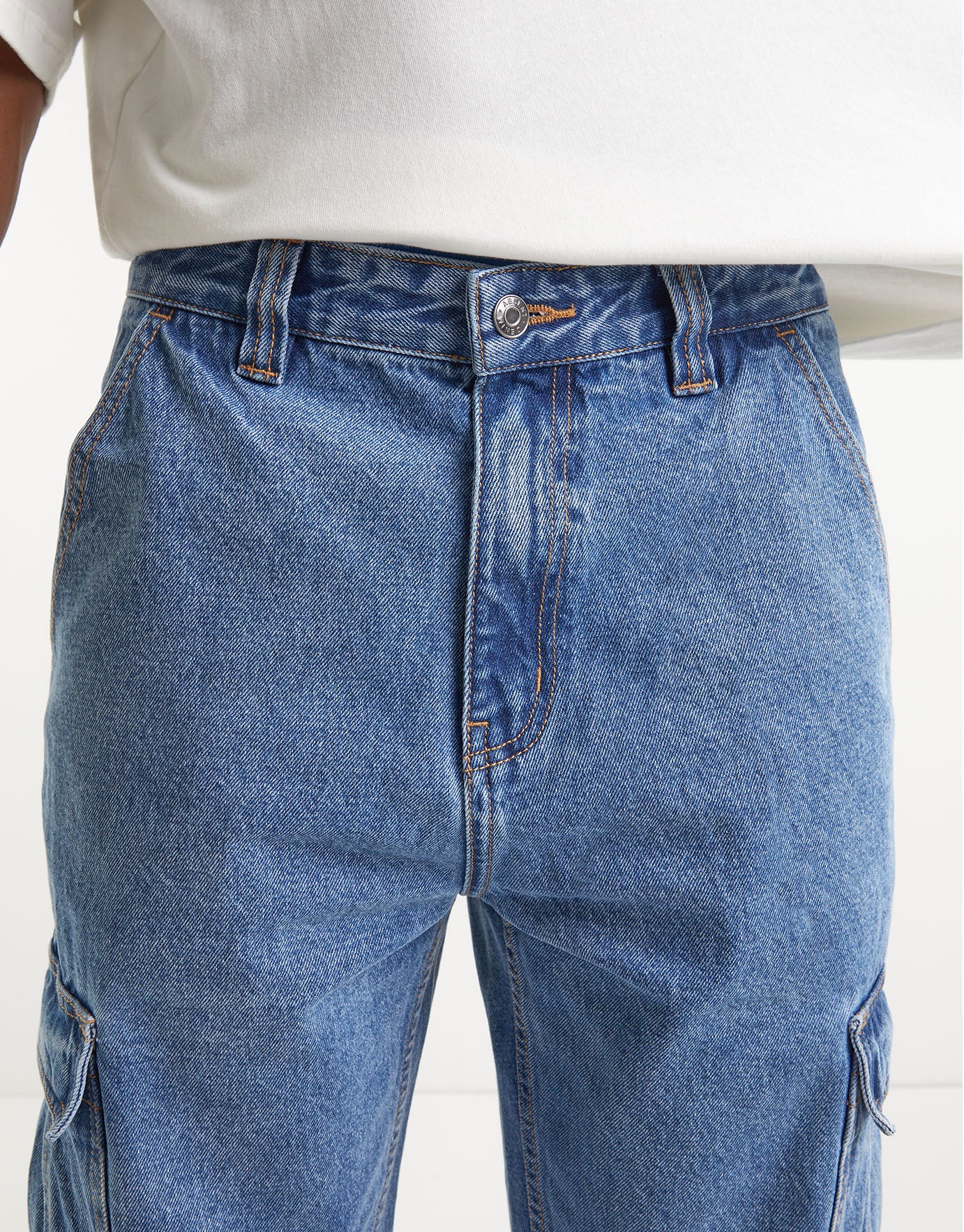 blue jean cargo pants for sale