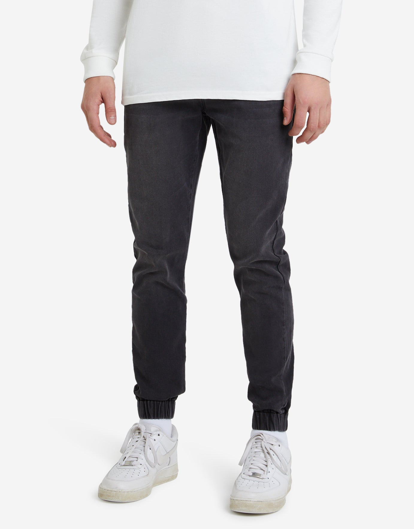 denim joggers black