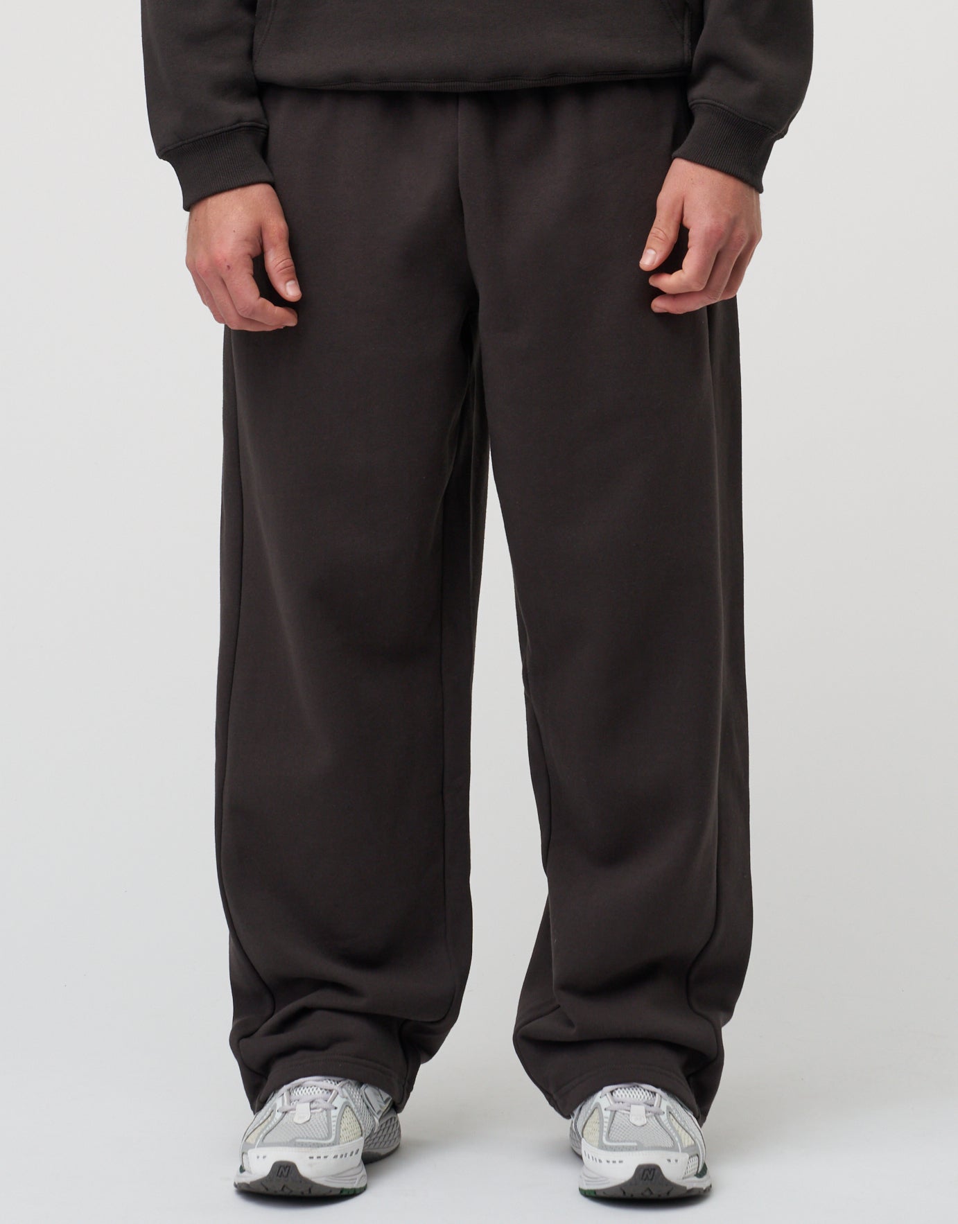 Essential Wide Track Pants in Washed Black Hallensteins US