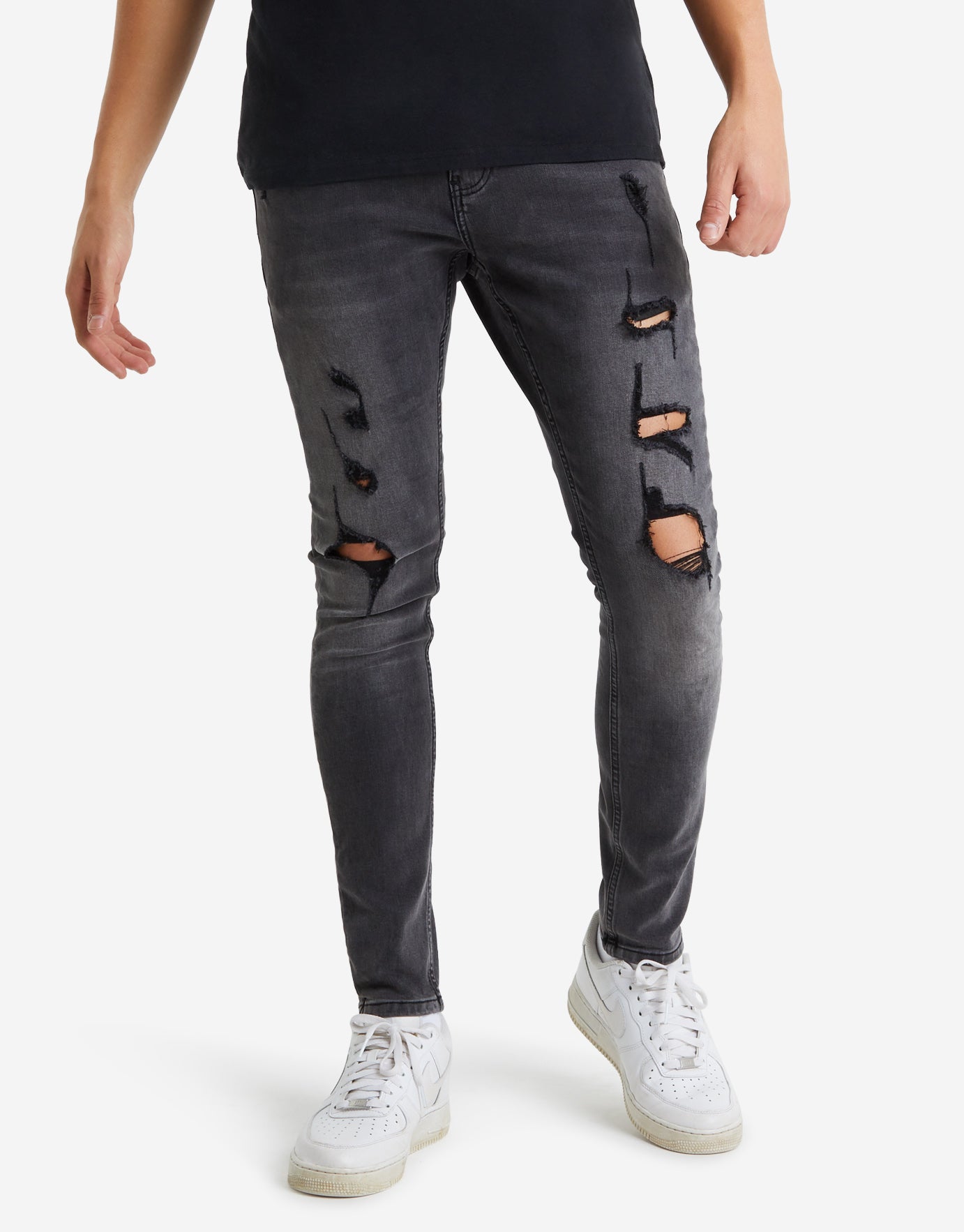 mens cut off skinny jeans