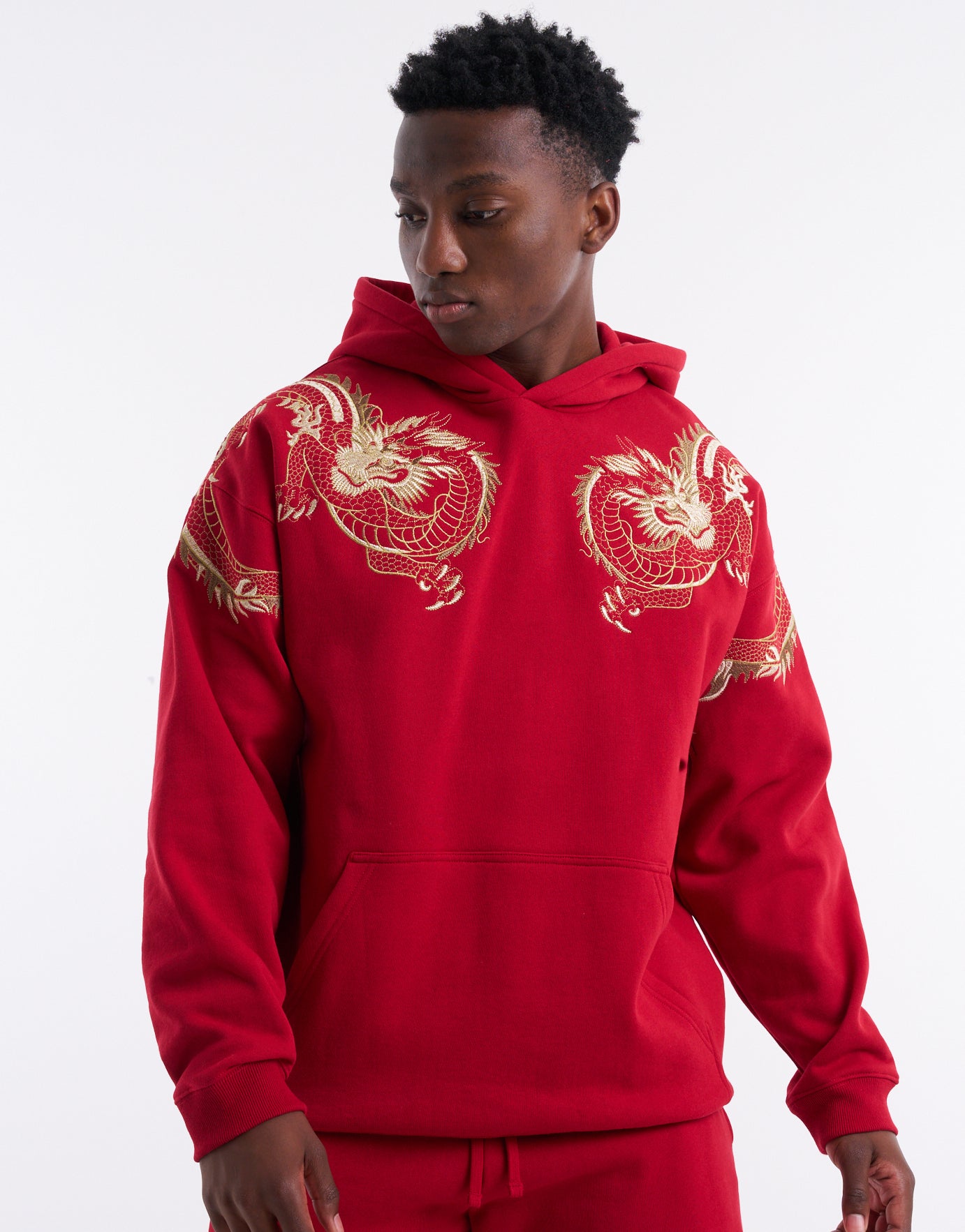 Red on sale oversized hoodie