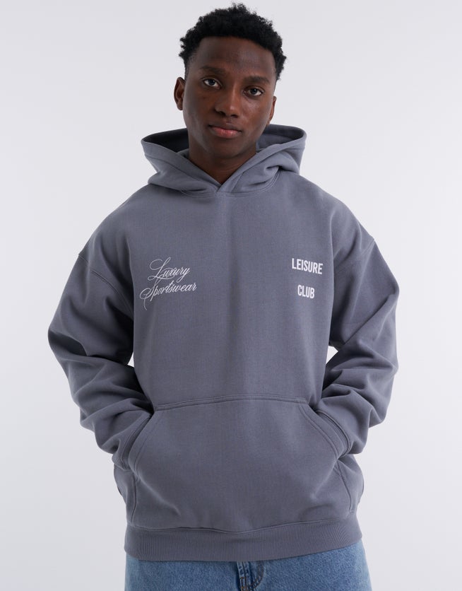 Leisure Club Sportwear Oversized Hoodie in Slate | Hallensteins US