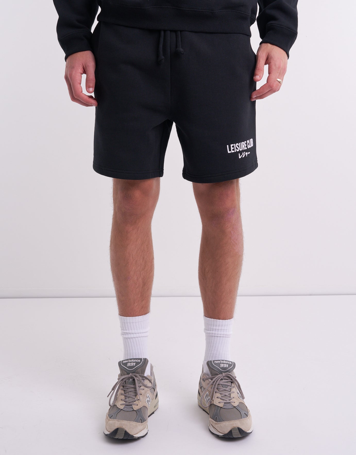 Black trackie shorts hot sale