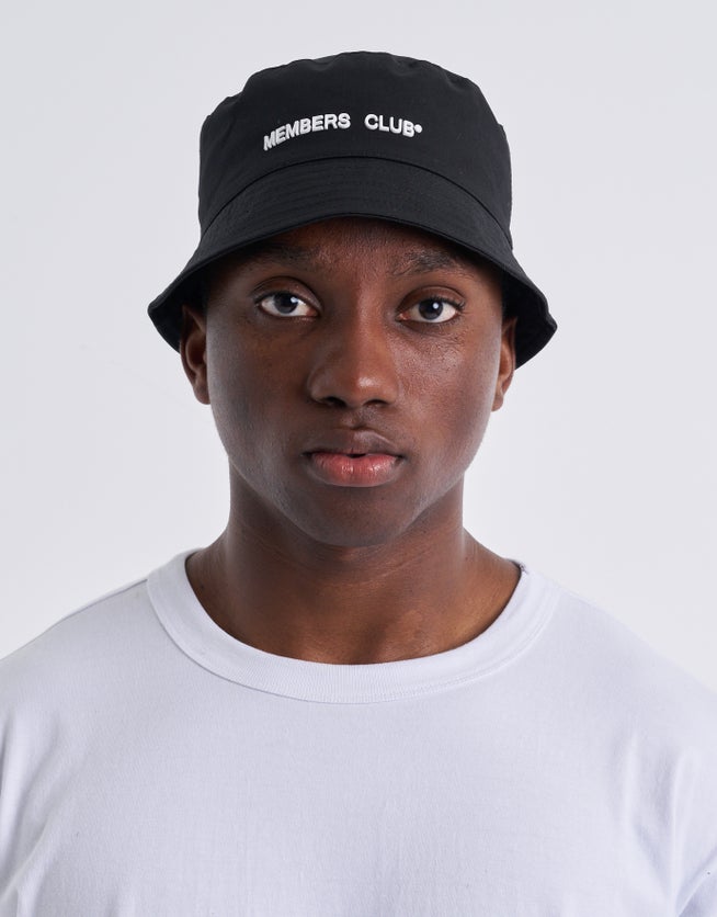 Members Club Bucket Hat in Black | Hallensteins NZ