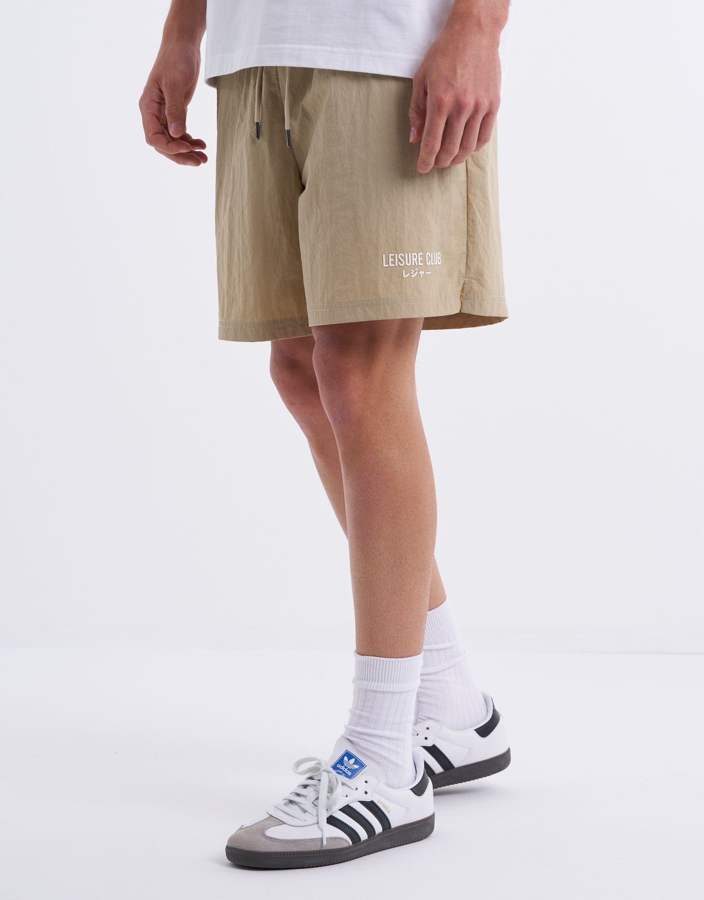 Leisure Club Coaches Swim Shorts in Tan