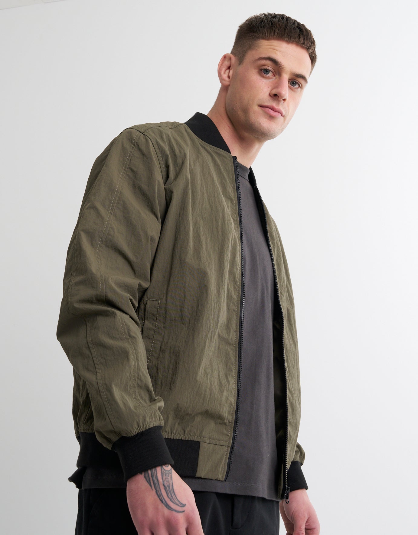 Green Bomber Jacket, Bomber Jacket Ideas With Black Leather Trouser | Men's  style, flight jacket, men's jackets