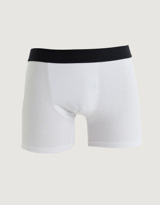 Plain Cotton Stretch Boxers in Navy