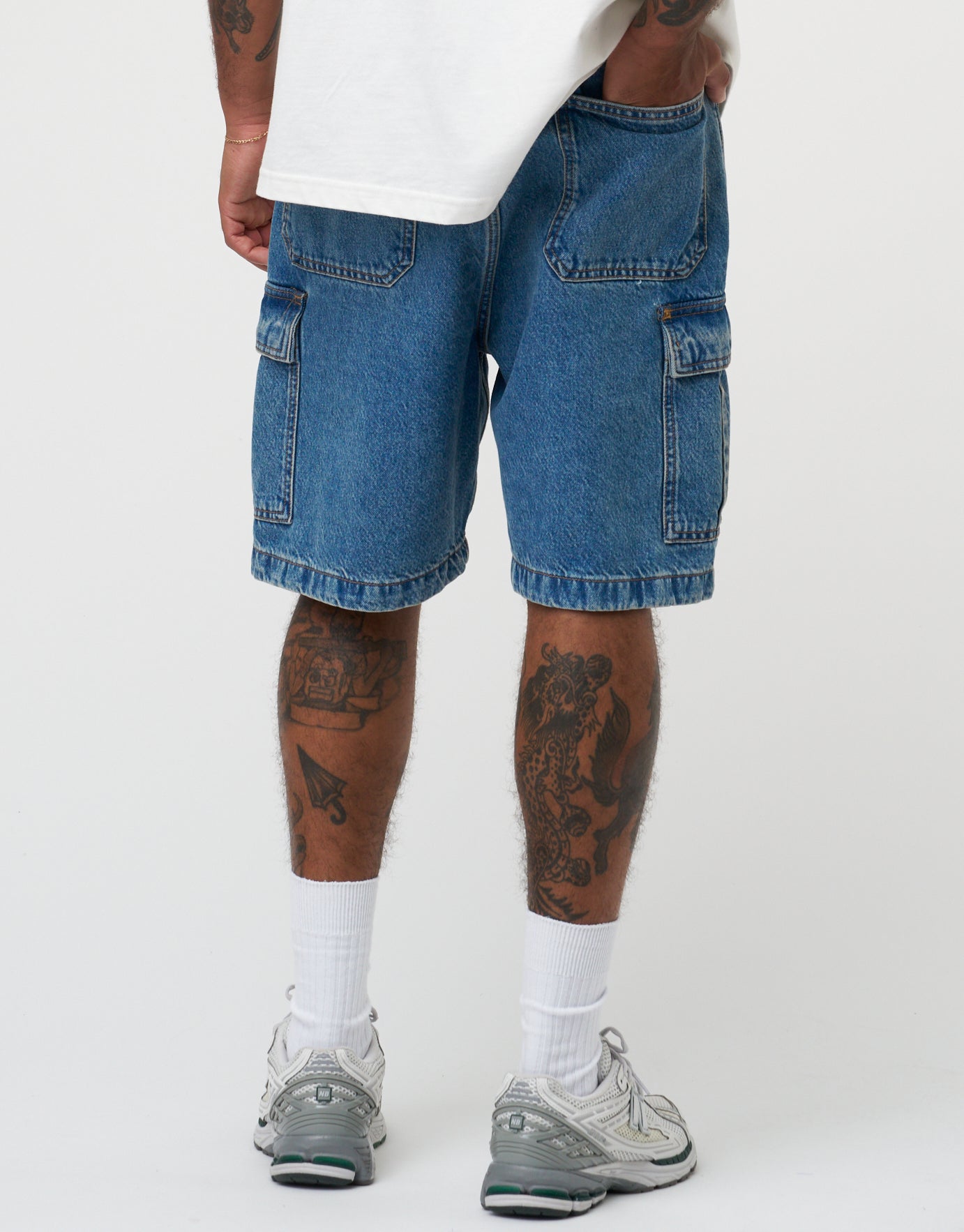 Mens denim hot sale cargo shorts