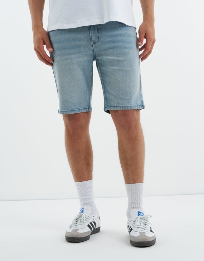 Slim Fit Denim Shorts In Snow Wash Hallensteins Nz 5901