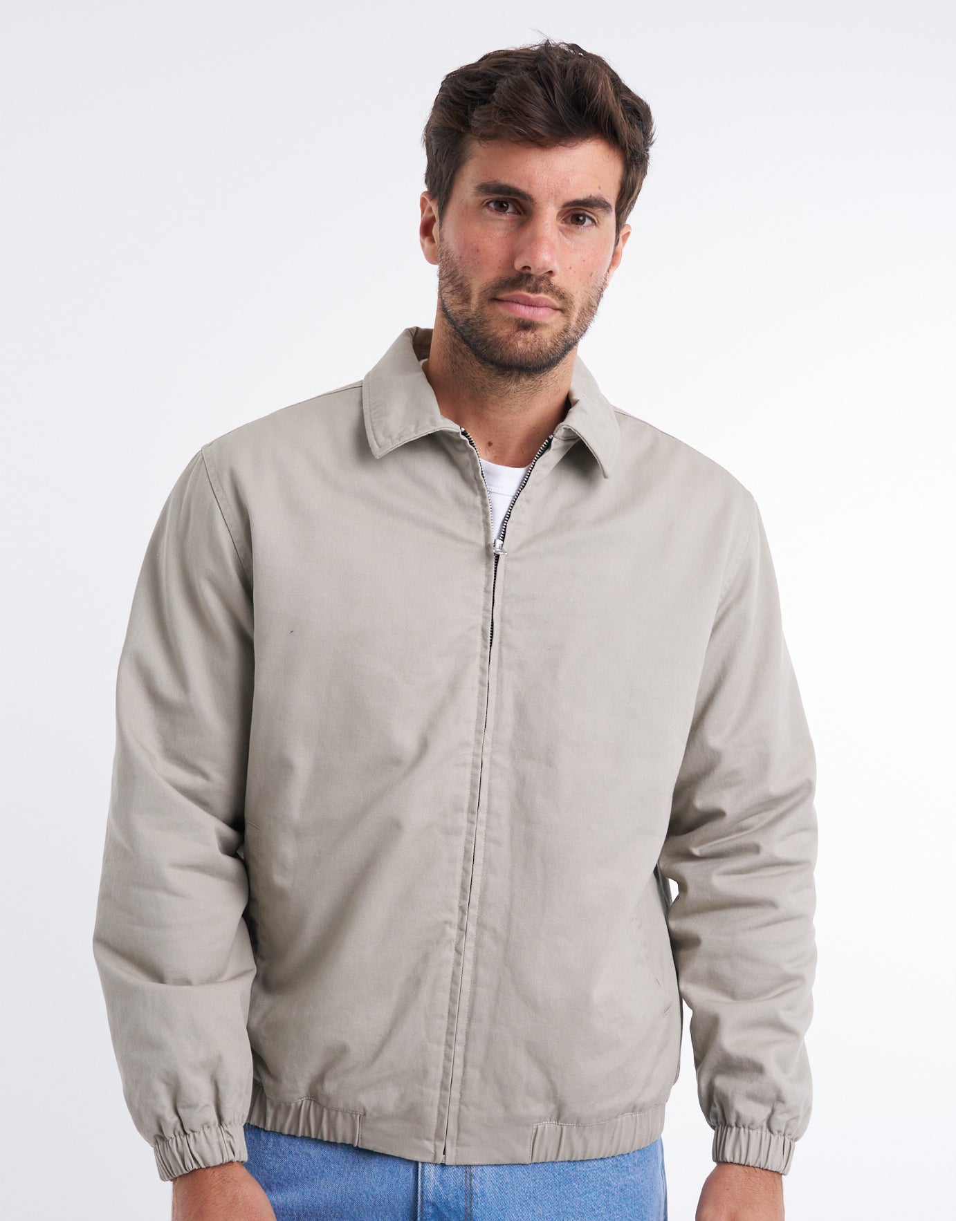 Light grey sale harrington jacket