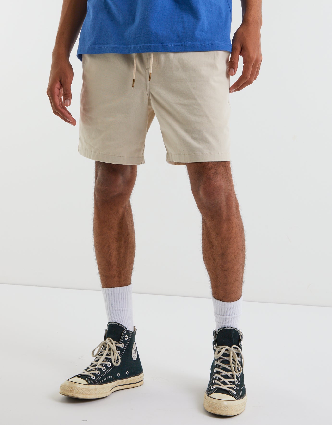 Mens drawstring clearance shorts twill