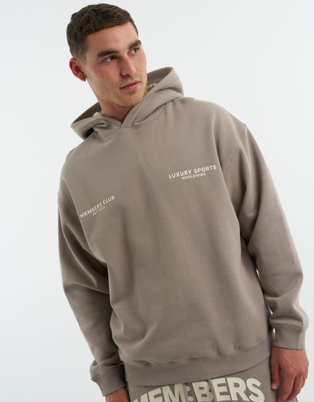 Yacht Club Luxe Oversized Hoodie in Brown