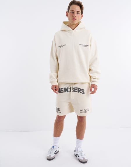 Organic Oversized Crew Sweatshirt in White