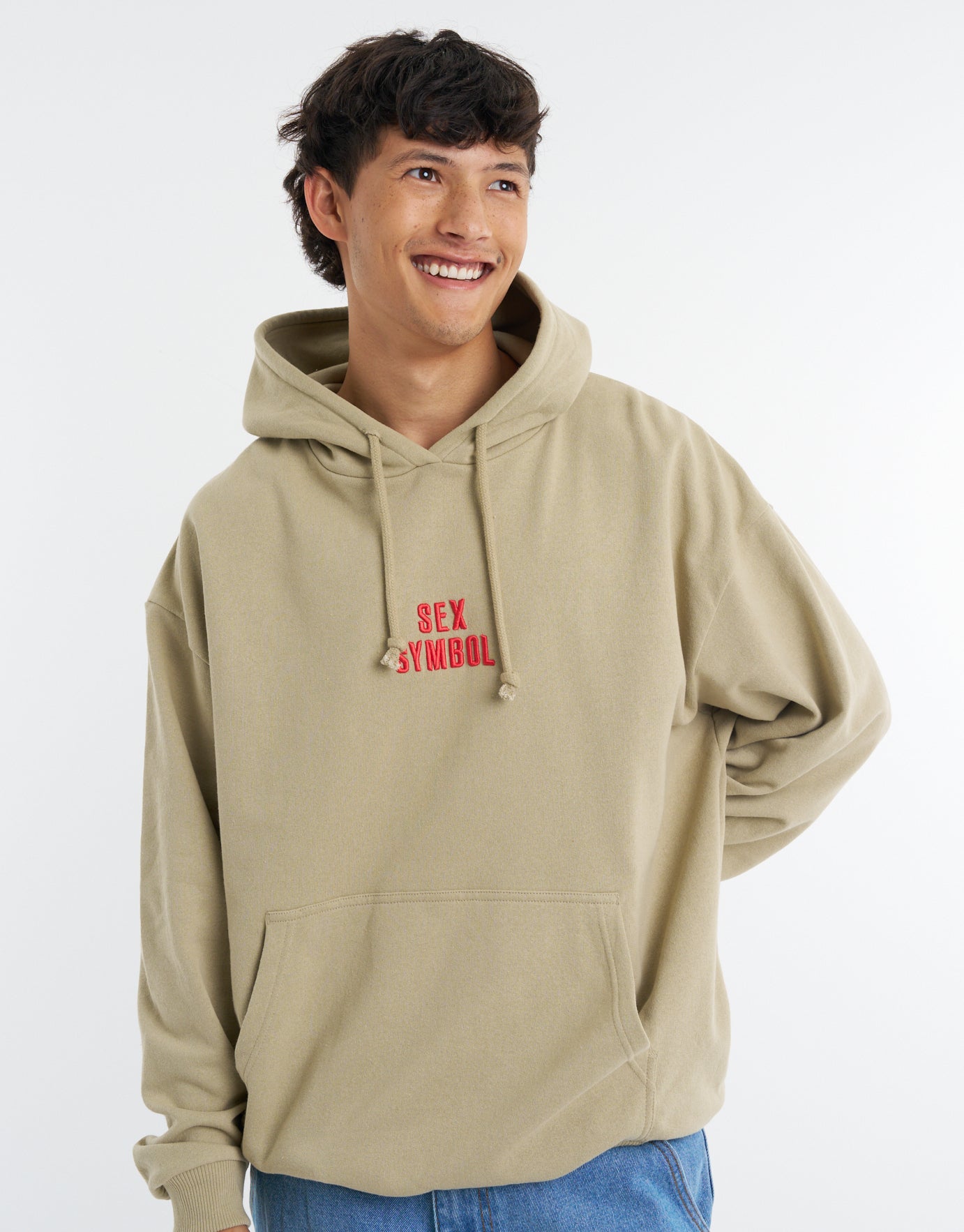 Sex Symbol Oversize Hoodie in Latte | Hallensteins NZ