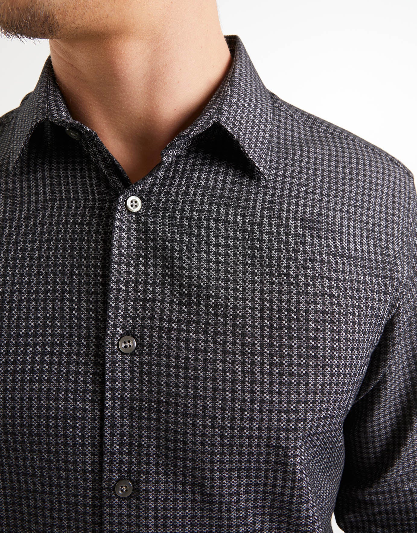 black micro check business shirt