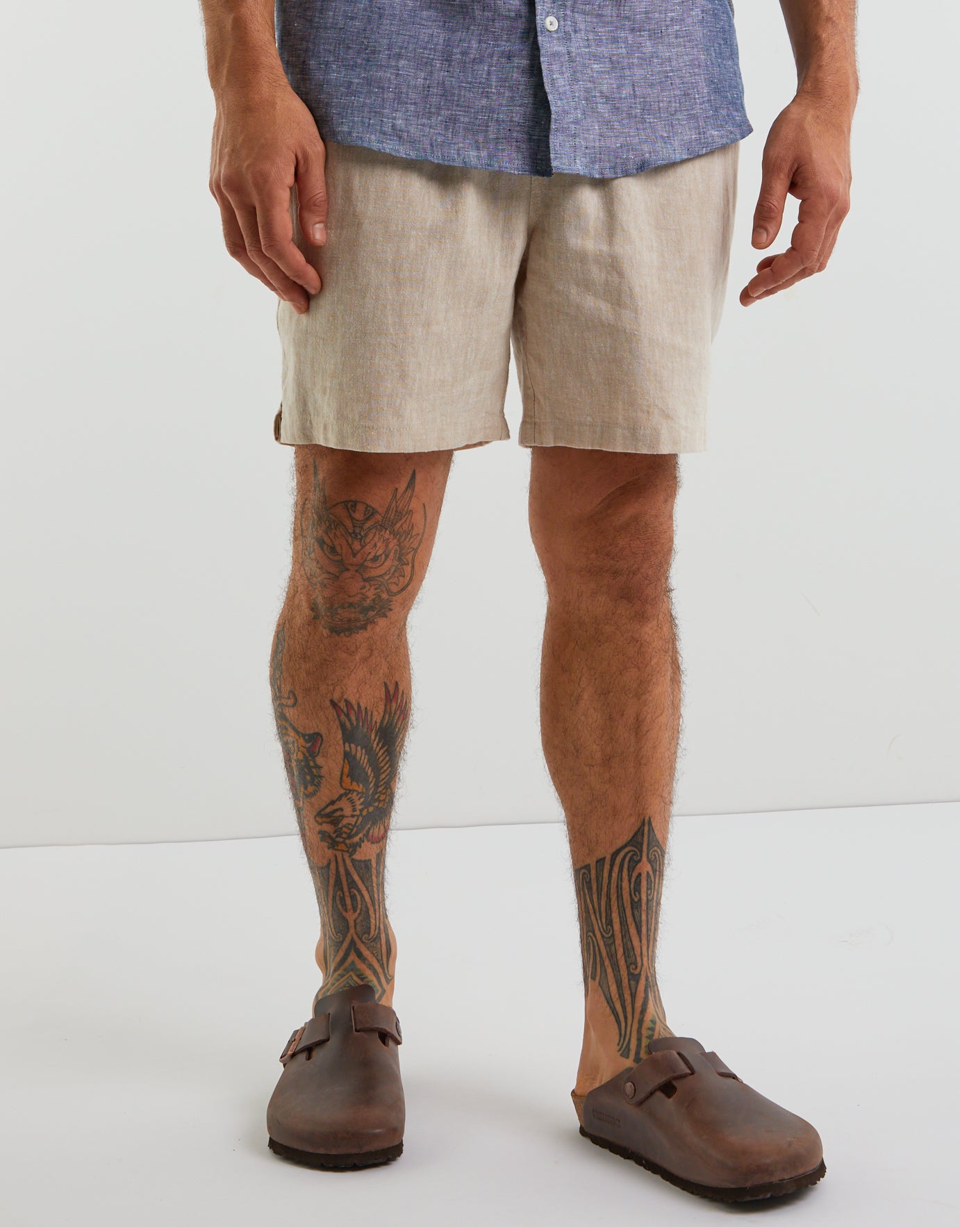 mens slim fit linen shorts