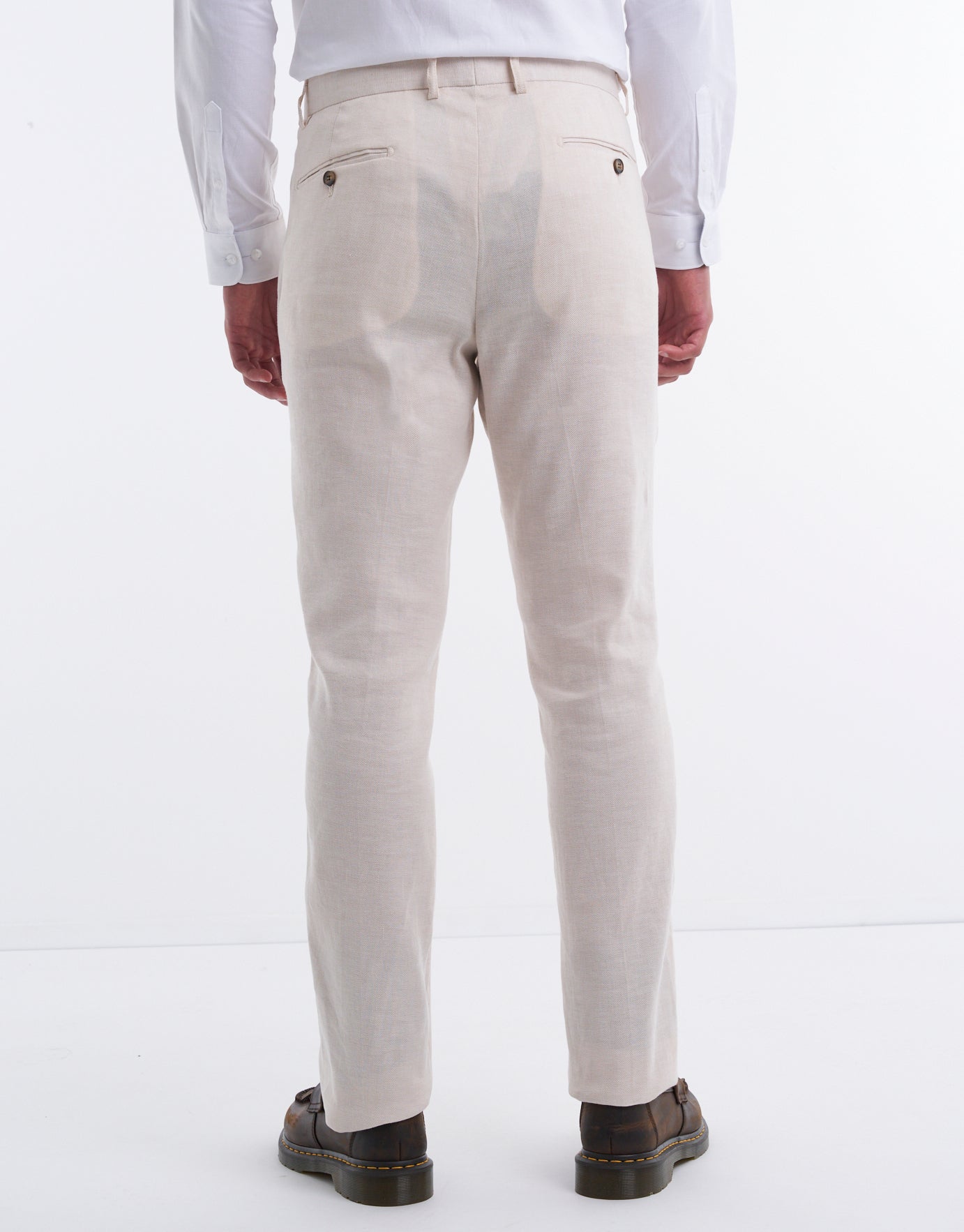 Linen Blend Suit Pants in Oat  Hallensteins NZ