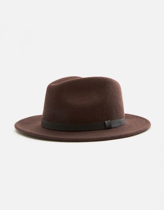Buy Cowboy Solid Brown Fedora Hat - the tie hub