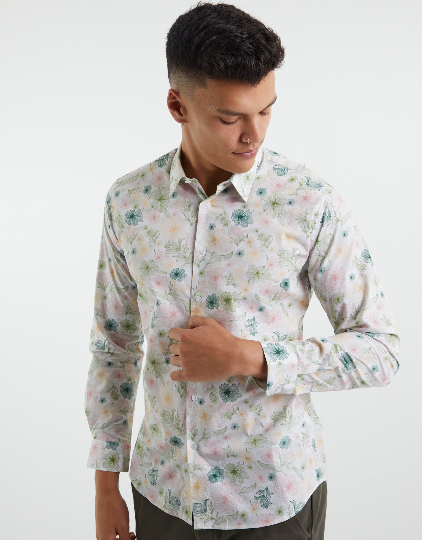 Flower dress hotsell shirt men