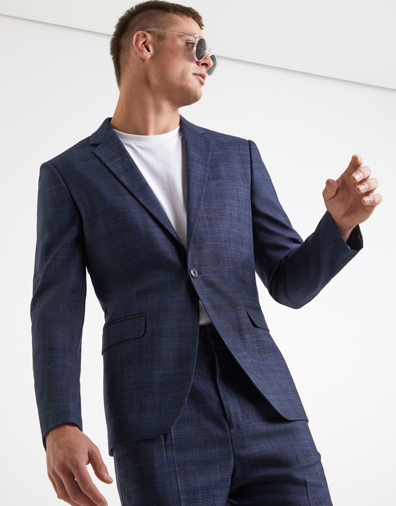 navy blue scotch suit