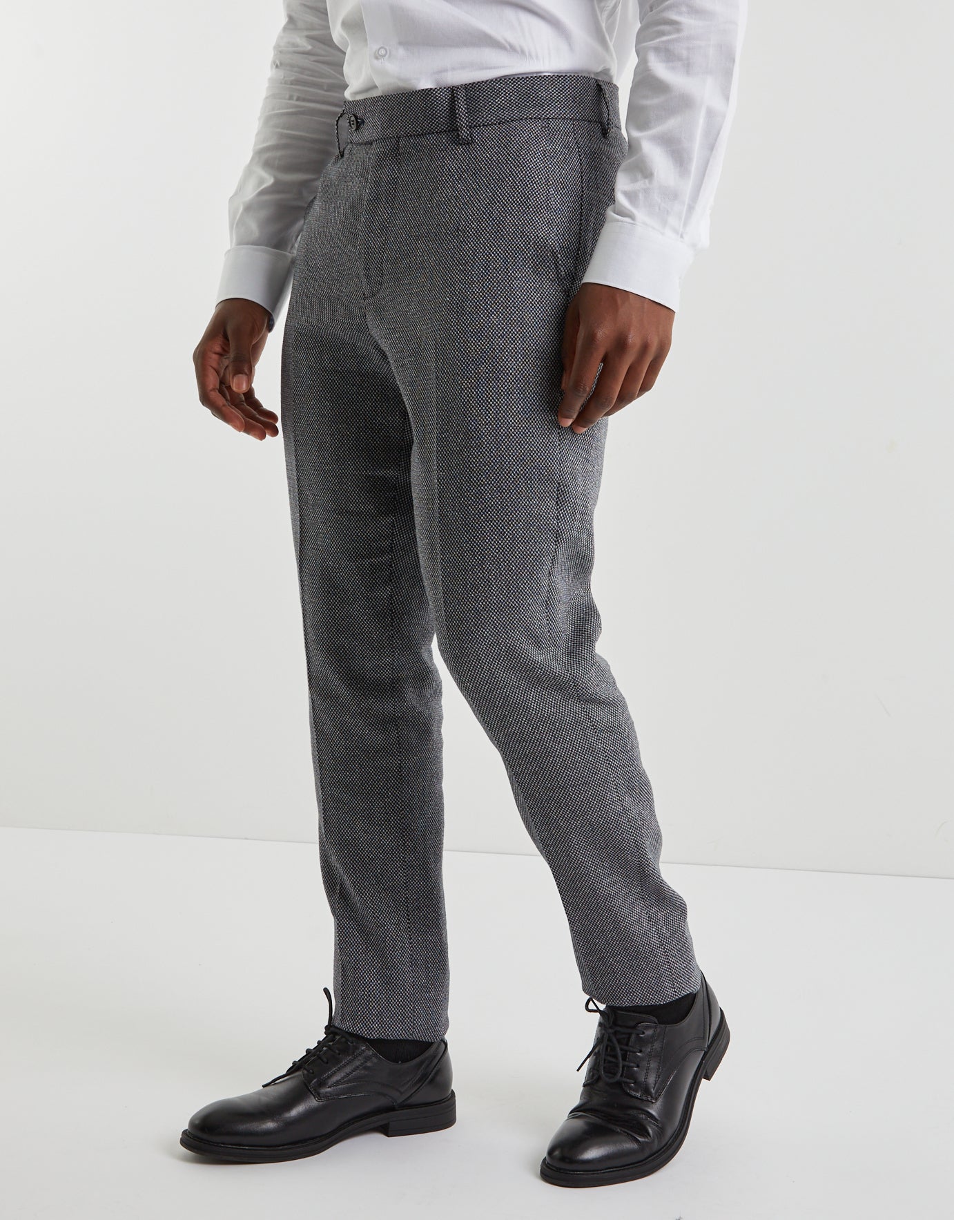 Gibson London | Grey Texture Slim Fit Trouser | SuitDirect.co.uk