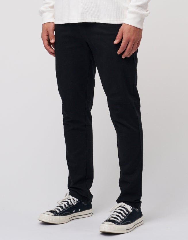 Organic Tapered Fit Chinos in Black | Hallensteins NZ