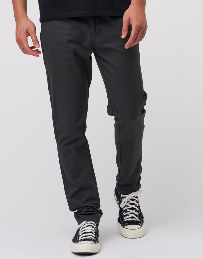 Organic Tapered Fit Chinos in Charcoal 002 | Hallensteins NZ