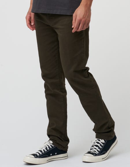 Organic Cotton Slim Fit Pants in Green