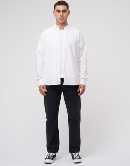 Oxford Long Sleeve Casual Shirt in White