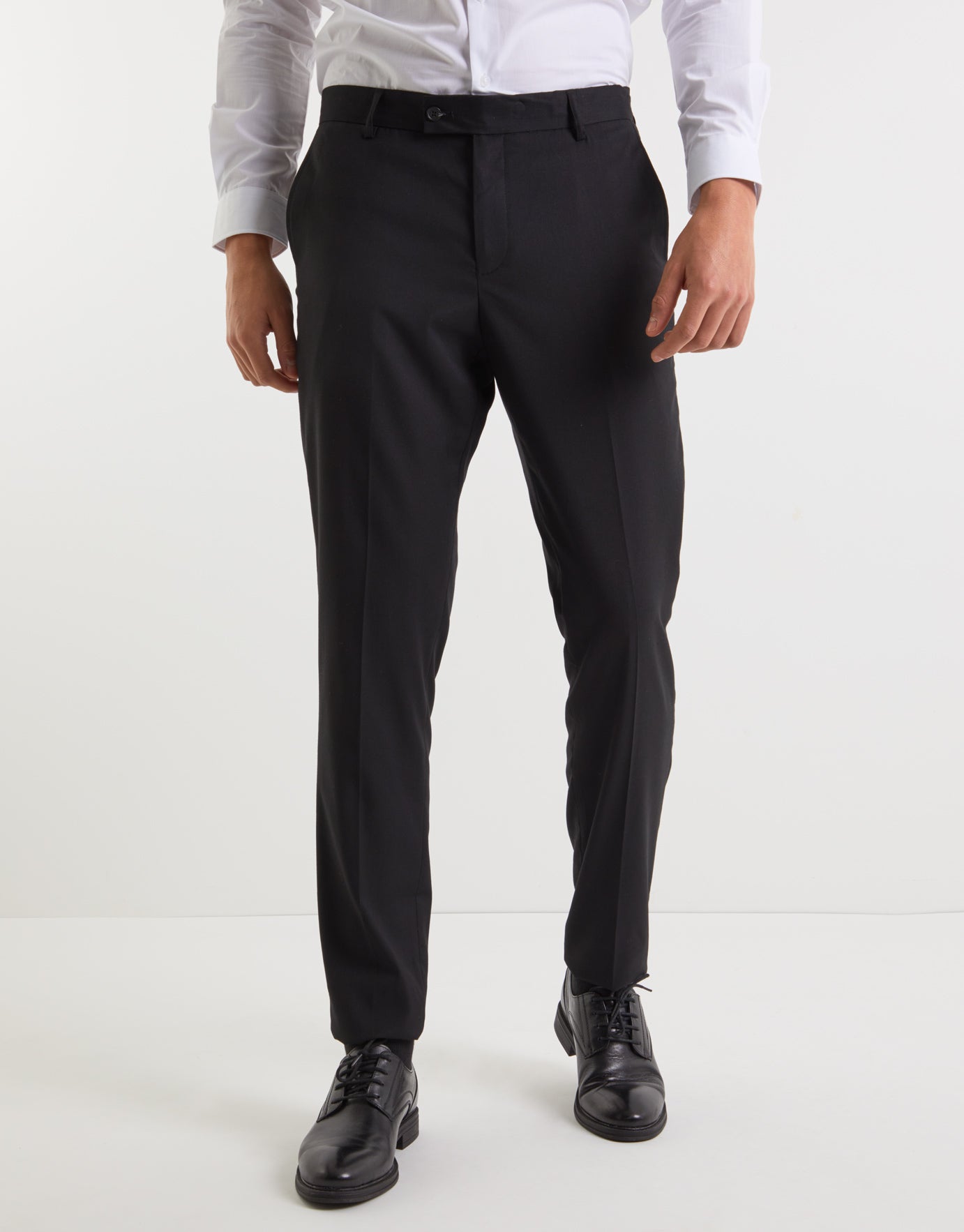 Black Linen Narrow Fit Formal Pants
