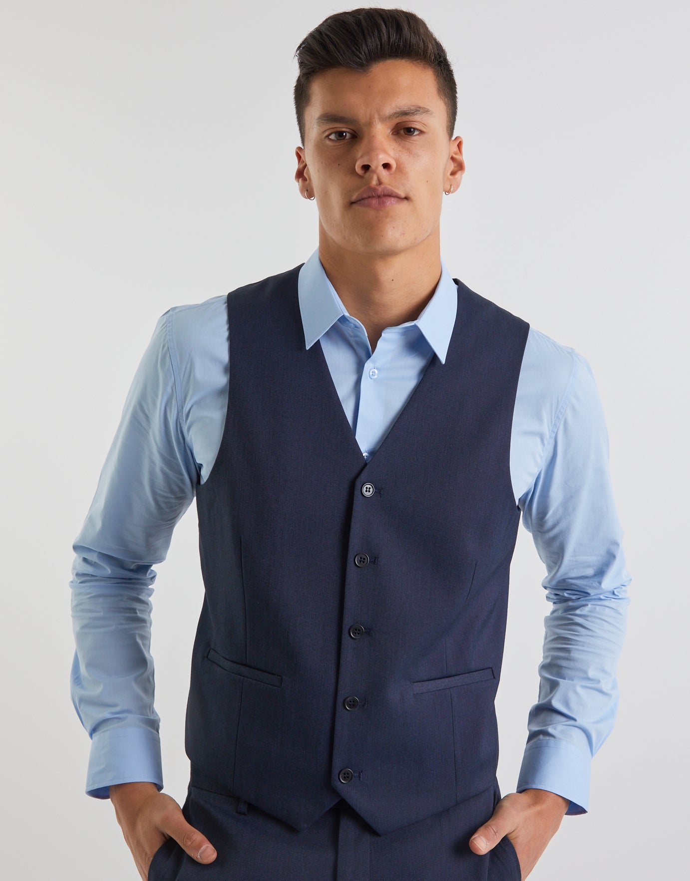 Collection By Michael Strahan Mens Modern Fit Suit Vest, Color: Blue -  JCPenney
