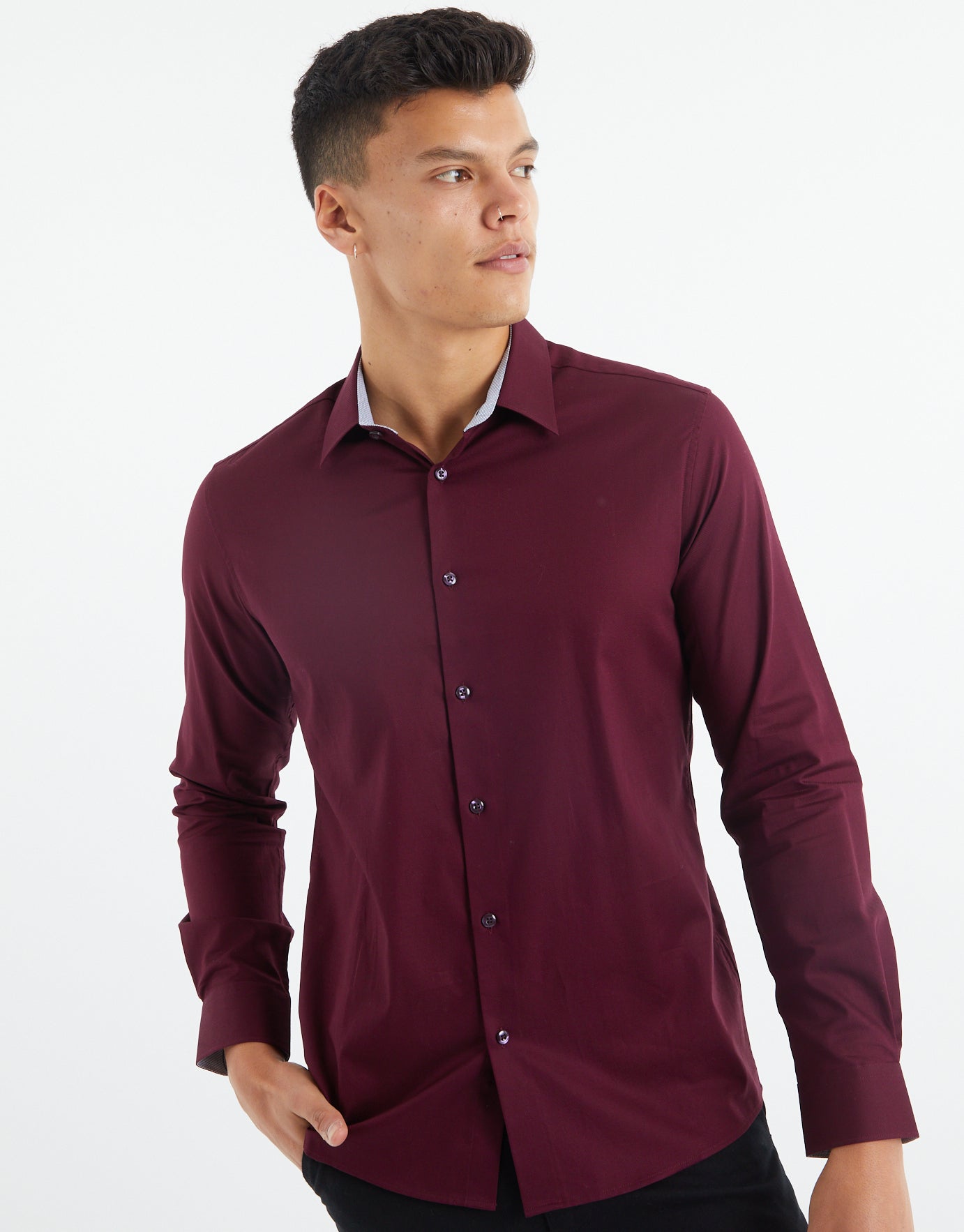 Wine hot sale dress shirt