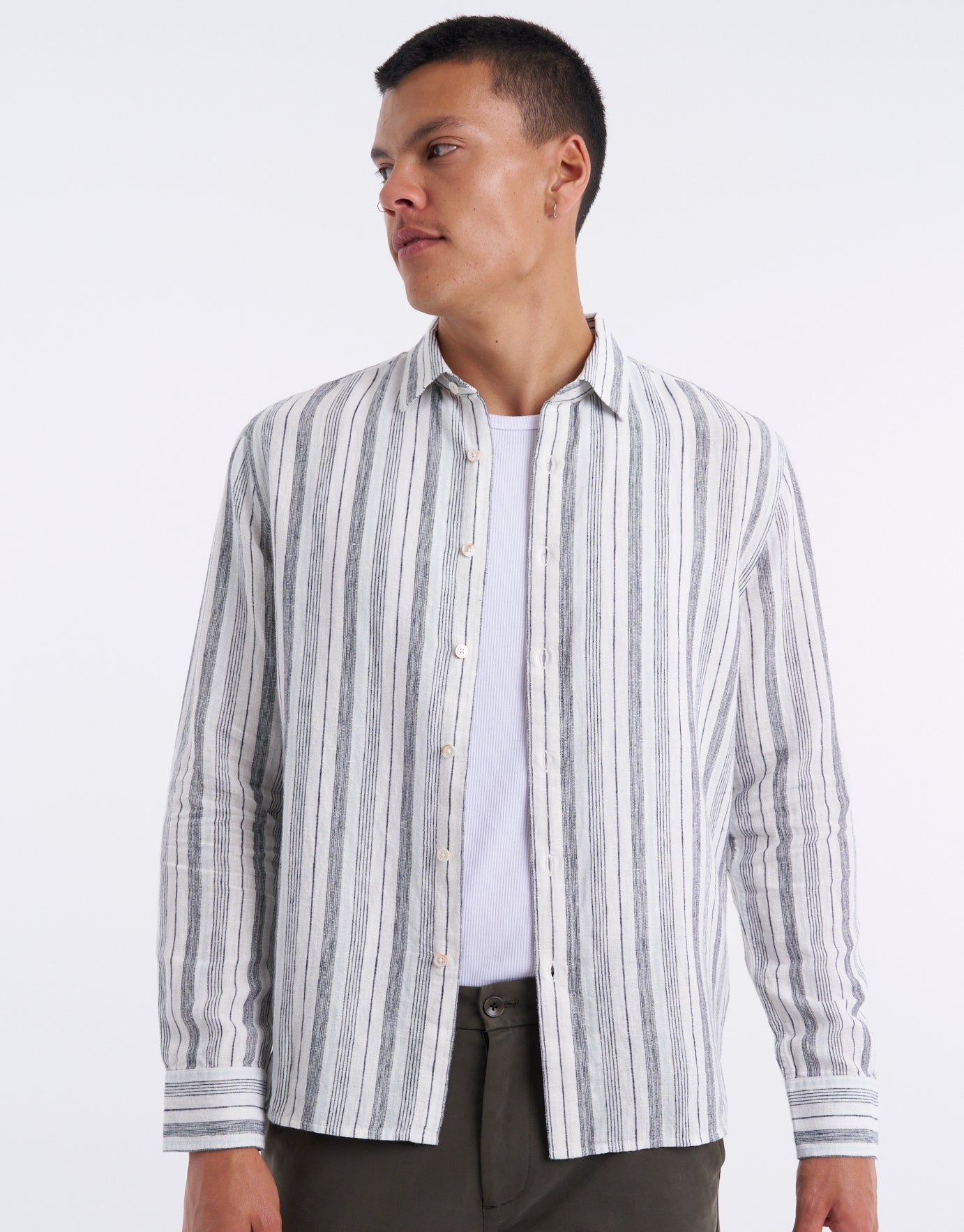 Off white striped shirt long sleeve sale