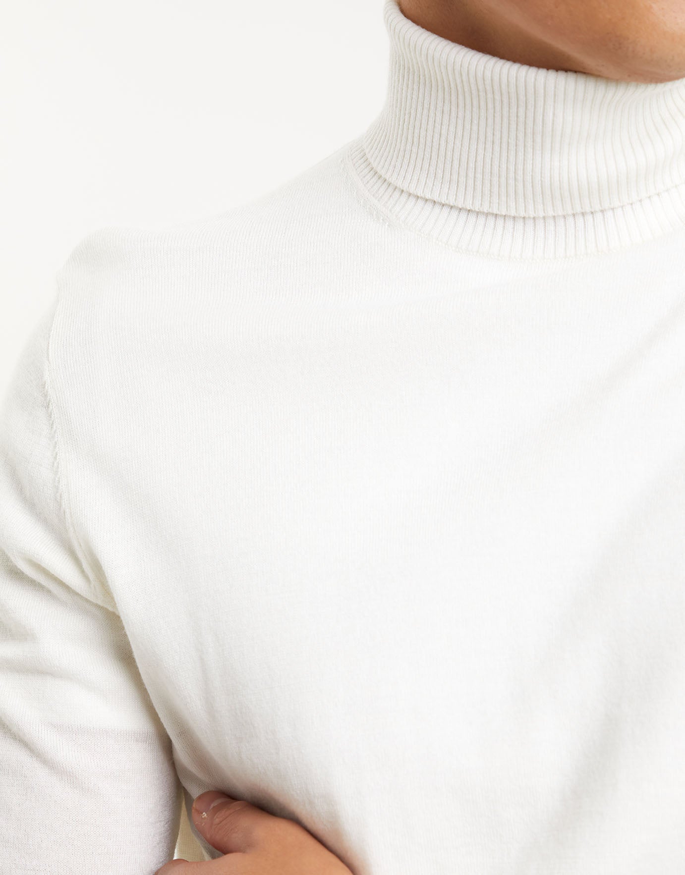 white roll neck jumper men