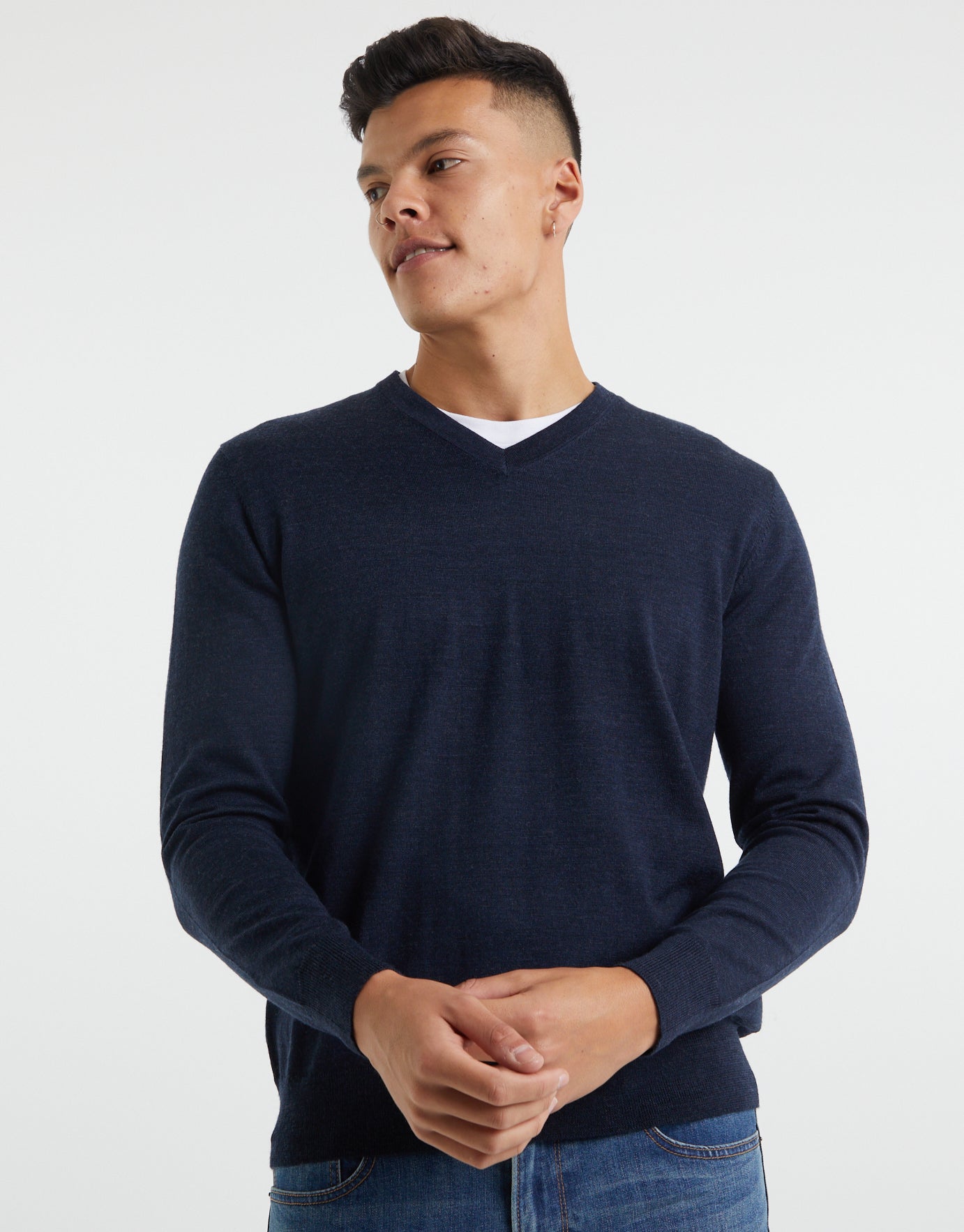 Merino wool navy on sale jumper