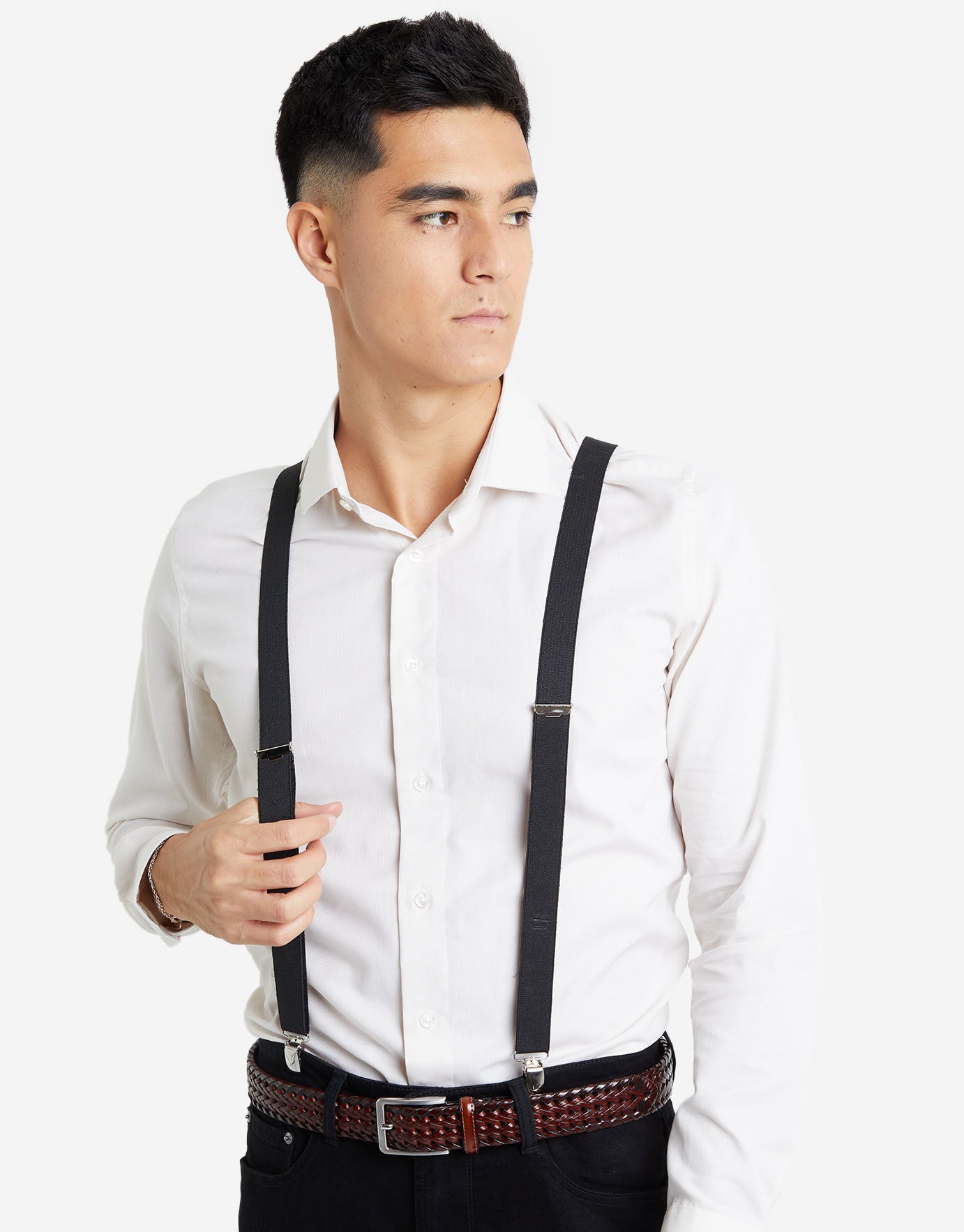 Hot Sale Unisex Y Backing Plain Color Elastic Trousers Braces Polyester  White Suspender 35 mm with Leather Button for Men  China Polyester  Suspender and Suspender 35 price  MadeinChinacom