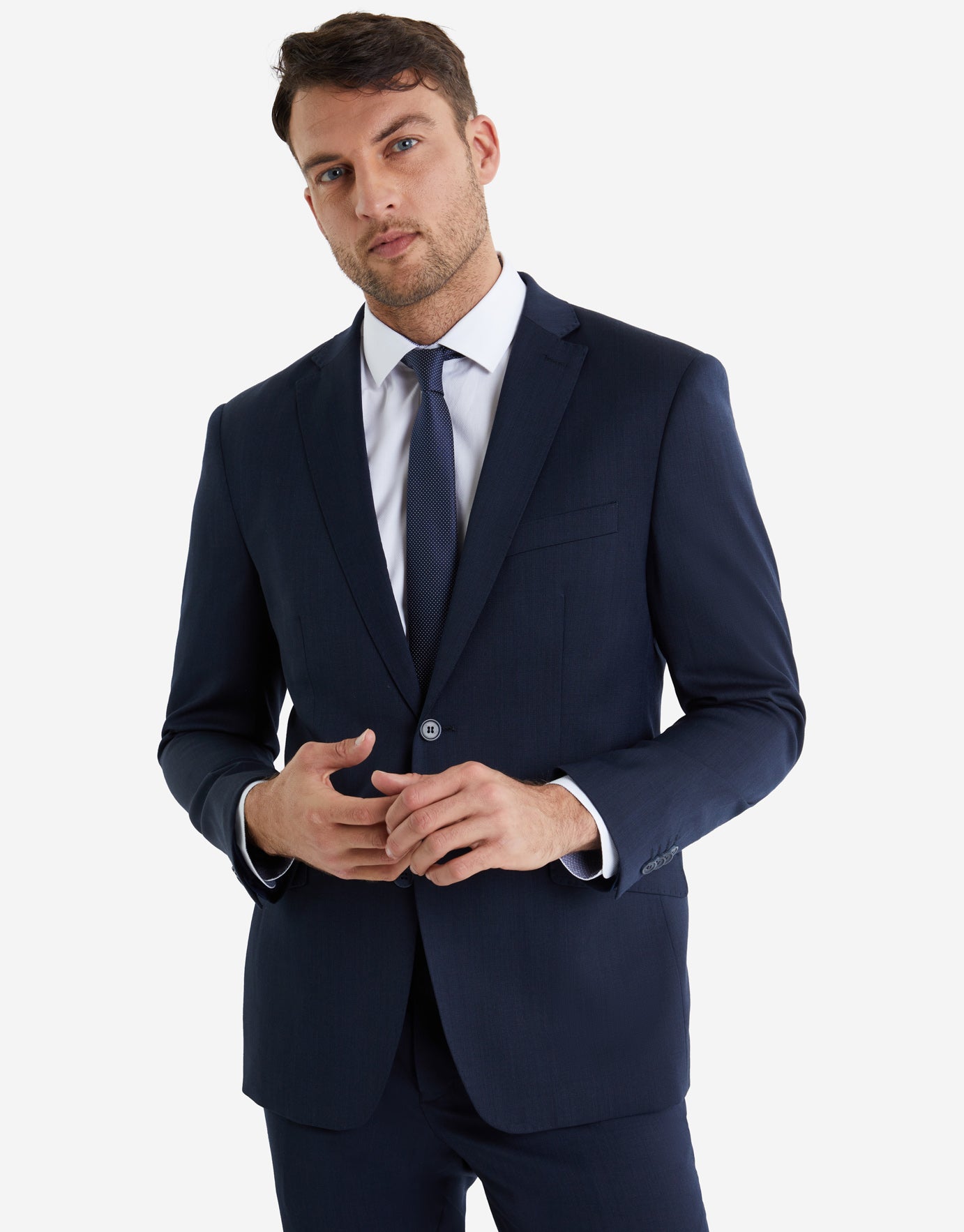Montpellier Merino Stretch Slim Suit Jacket In Charcoal, 50% OFF