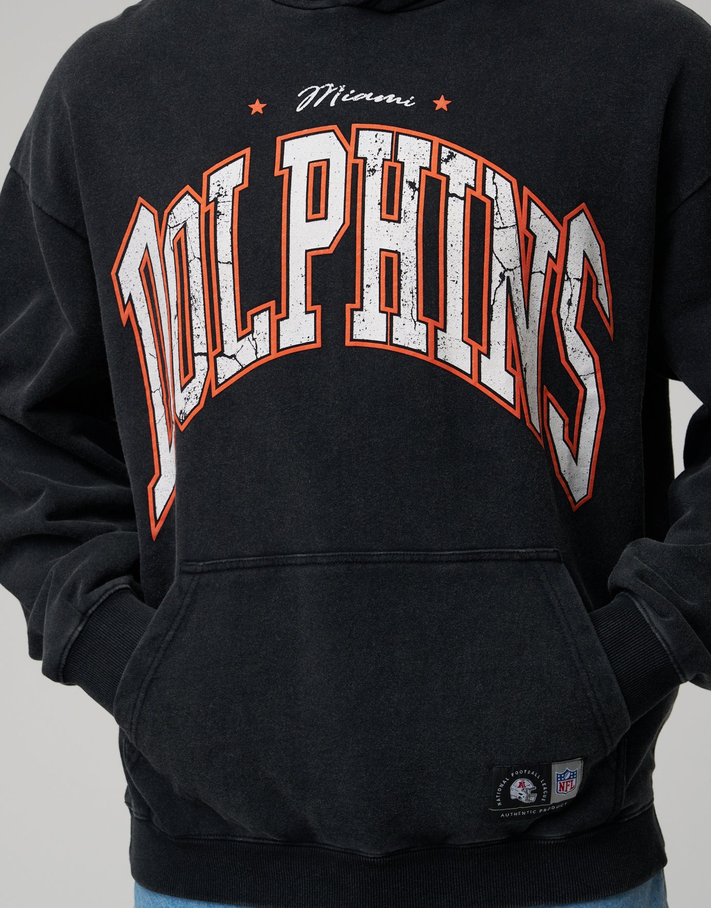 NFL Miami Dolphins Vintage Oversized Hoodie in Washed Black | Hallensteins  NZ