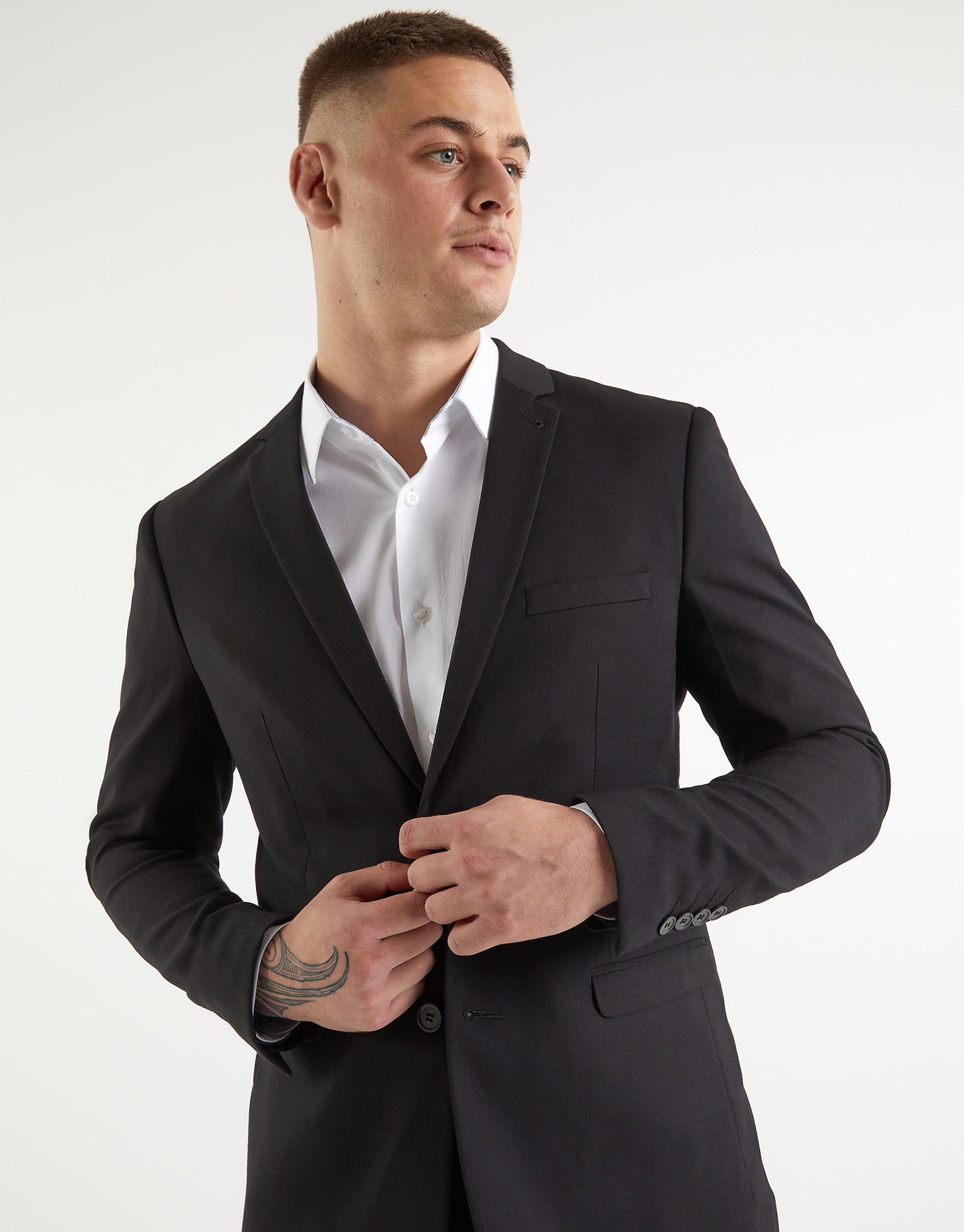 black skinny fit suit