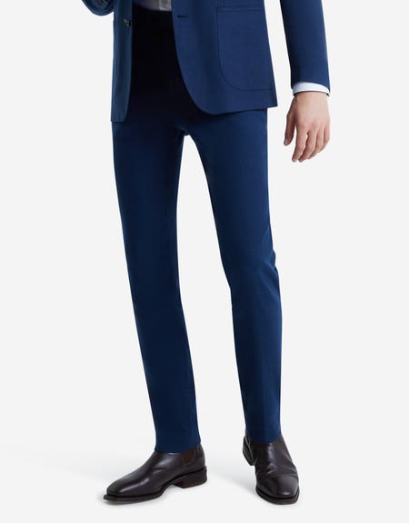 Linen blend suit trousers –